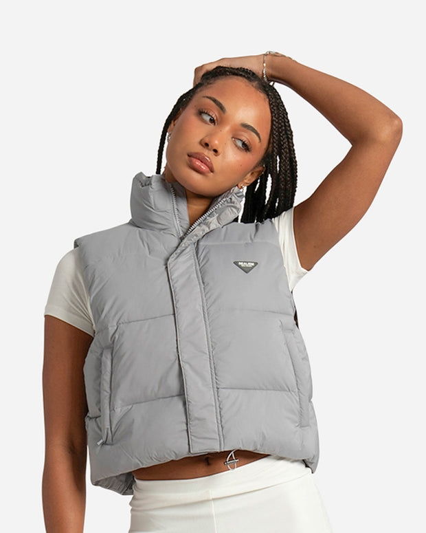 Grey puffer vest hotsell