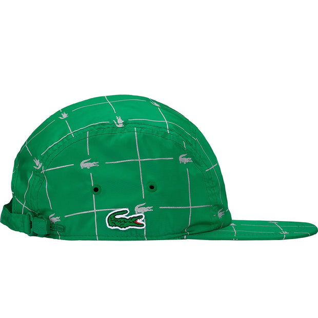 SUPREME X LACOSTE SS18 REFLECTIVE GRID NYLON GREEN CAMP CAP 
