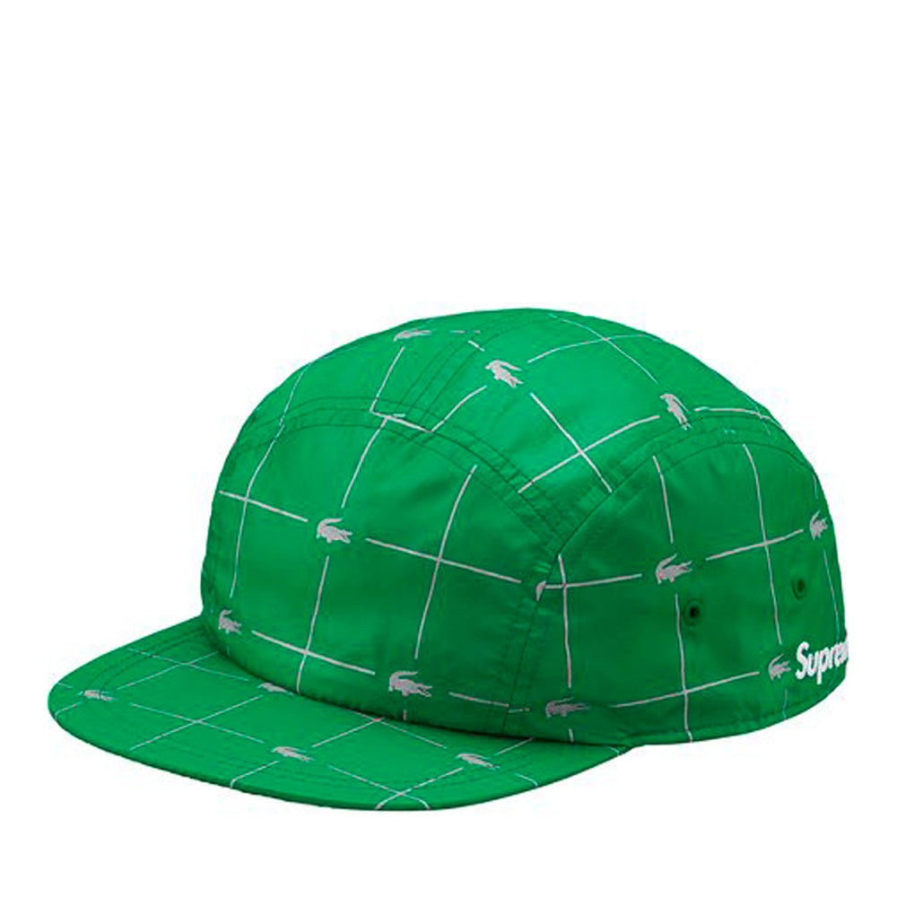 SUPREME X LACOSTE SS18 REFLECTIVE GRID NYLON GREEN CAMP CAP Secret Sneaker Store Online