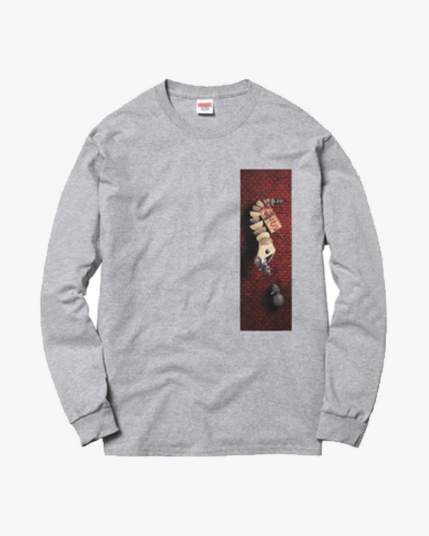 Supreme grey long sleeve on sale